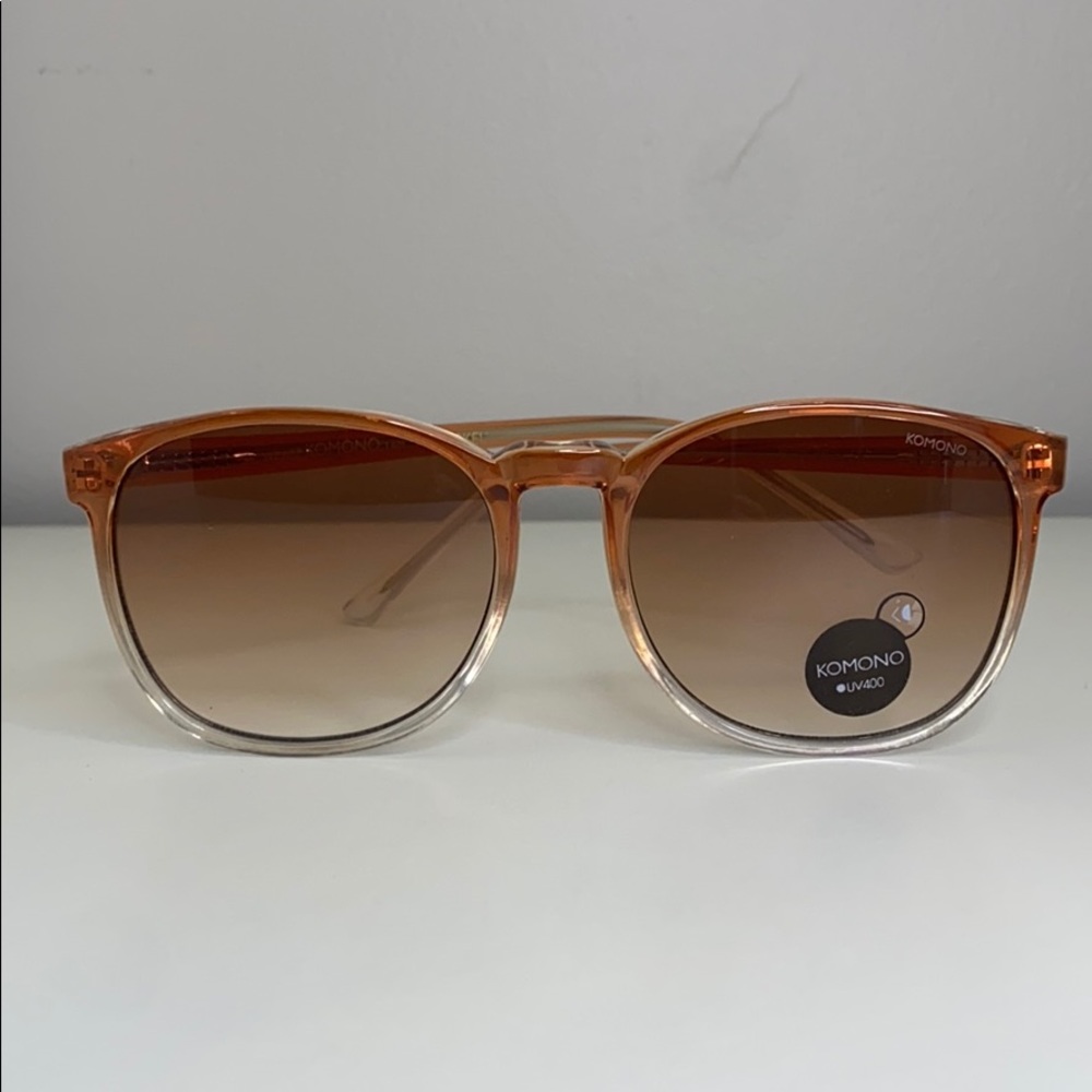 New Komono Urkel Gradient Peach Sunglasses Orange Ombre Boho - Picture 6 of 14